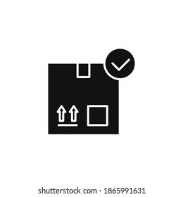 Delivery confirmation icon for your website, logo, app, UI, product print. Confirmation concept flat Silhouette vector illustration icon