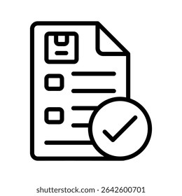 Delivery confirmation paper icon designed in outline style