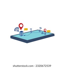delivery connection location vector illustration