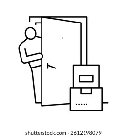 delivery contactless line icon vector. delivery contactless sign. isolated contour symbol black illustration
