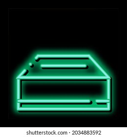 Delivery Container Packaging Element neon light sign vector. Glowing bright icon transparent symbol illustration