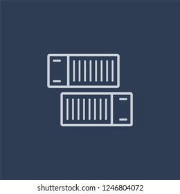 delivery containers icon. delivery containers linear design concept from Delivery and logistic collection. Simple element vector illustration on dark blue background.