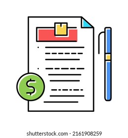 vector de icono de color de signo de contrato de entrega. signo del contrato de entrega. ilustración de símbolo aislado