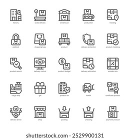 Pacote de ícone de Controle de Entrega para seu site, celular, apresentação e design de logotipo. Ícone Controle de Entrega design de outline. Ilustração de gráficos vetoriais e traçado editável.