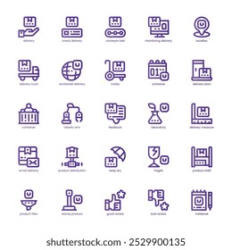 Delivery Control icon pack for your website, mobile, presentation, and logo design. Delivery Control icon basic line gradient design. Vector graphics illustration and editable stroke.