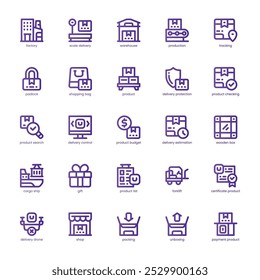 Paquete de iconos de control de entrega para su Sitio web, móvil, presentación y diseño de logotipo. Icono de control de entrega diseño básico de degradado de línea. Ilustración gráfica de Vector y trazo editable.