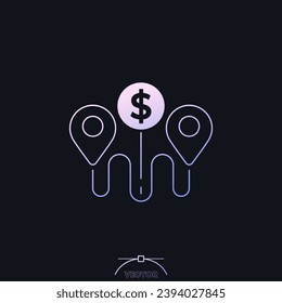 delivery cost icon with gradient