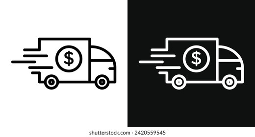 Delivery Cost Icon Set. Vector Illustration