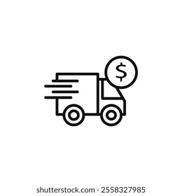 Delivery cost icon Symbol mark in Outline style
