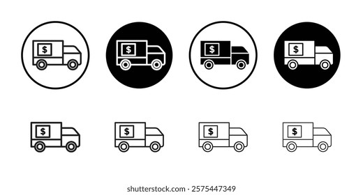 Delivery cost icon Thin line art collection