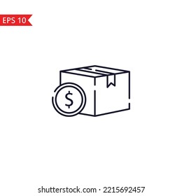 Delivery cost outline icon isolated sign symbol Vector