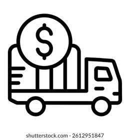 Delivery Cost Vector Line Icon Design