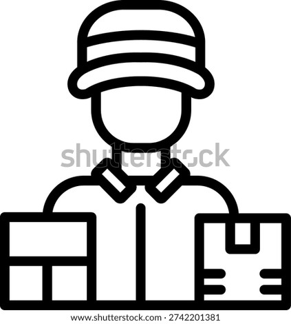 Delivery Courier Art vector Icon Design Illustration