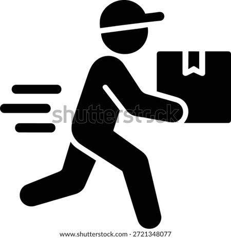Delivery courier carrying package silhouette