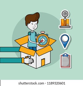 Delivery and courier cartoons