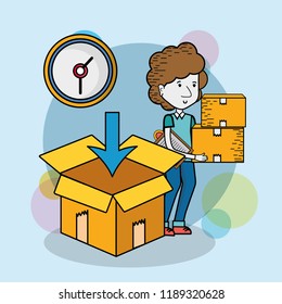 Delivery and courier cartoons