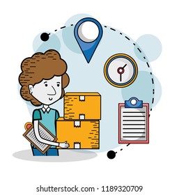 Delivery and courier cartoons