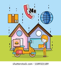 Delivery and courier cartoons
