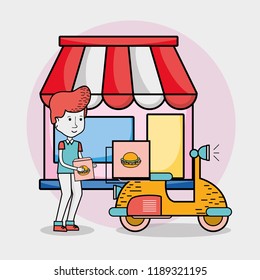 Delivery and courier cartoons