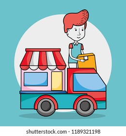 Delivery and courier cartoons