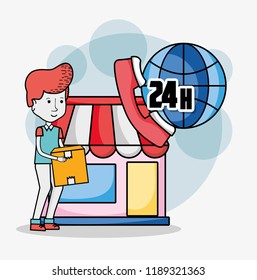 Delivery and courier cartoons