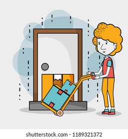 Delivery and courier cartoons