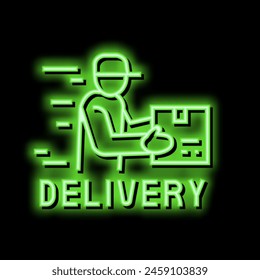 delivery courier free shipping neon light sign vector. delivery courier free shipping illustration