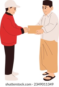 Entrega de paquetes al cliente Ilustración de vectores