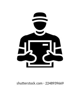 delivery courier glyph icon vector. delivery courier sign. isolated symbol illustration
