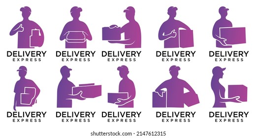 Juego de iconos de entrega y envío Plantilla de vectores de diseño de logotipos