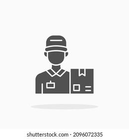 Delivery Courier Man icon. Solid or glyph style. Vector illustration. Enjoy this icon for your project