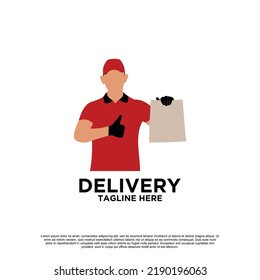 Delivery with courier man logo design Premium Vector part 4