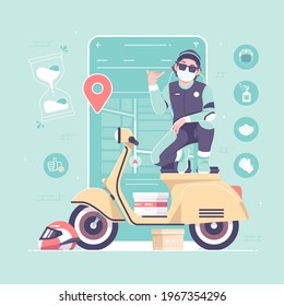 delivery courier mobile app concept background