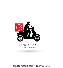 Delivery and Courier Motorbike Logo. Icon an Symbol Vector Template.