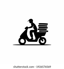 Logotipo de la motocicleta de envío y de mensajería. Plantilla de vectores de iconos y símbolos.