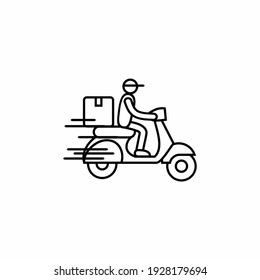 Delivery and Courier Motorbike Logo. Icon and Symbol Vector Template.