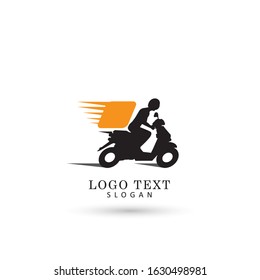 Delivery & Courier Motorbike Logo. Symbol & Icon Vector Template.