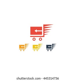 Delivery Courier Moving Service Logo Vector Flat Design