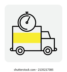 Delivery courier service. Express delivery icon. Business concept. Car speed. Vector illustration. stock image. 
