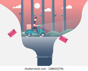 Delivery Courier simple vector illustration