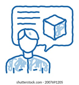 delivery courier sketch icon vector. Hand drawn blue doodle line art delivery courier sign. isolated symbol illustration