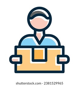 Delivery Courier Vector Thick Line Filled Dark Colors Icons For Personal And Commercial Use.
