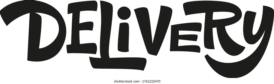 Delivery custom lettering based on a hand-written brush script. Online service with fast delivery. For store, supermarket, website, poster, cafe.