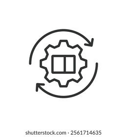 Delivery cycle process, icon in line design. Delivery cycle, process flow, supply chain, logistics, shipment, delivery system, on white background vector. Delivery cycle process editable stroke icon