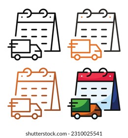 Delivery date icon design in four variation color
