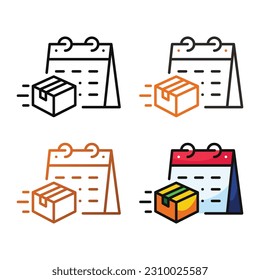 Delivery date icon design in four variation color