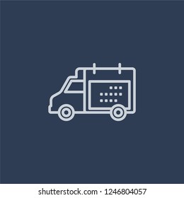 Delivery Date icon. Delivery Date linear design concept from Delivery and logistic collection. Simple element vector illustration on dark blue background.