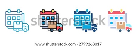 Delivery Date Icon Multiple Style Collection