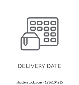 Delivery Date linear icon. Modern outline Delivery Date logo concept on white background from Delivery and logistics collection. Suitable for use on web apps, mobile apps and print media.