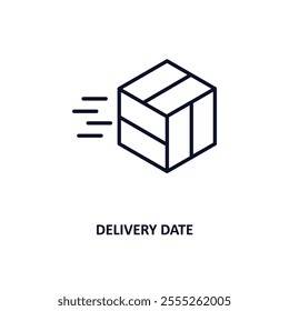 delivery date outline icon.  Thin line icon from delivery and logistic collection. Editable vector isolated on white background